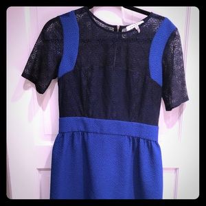 Sandro blue and black dress